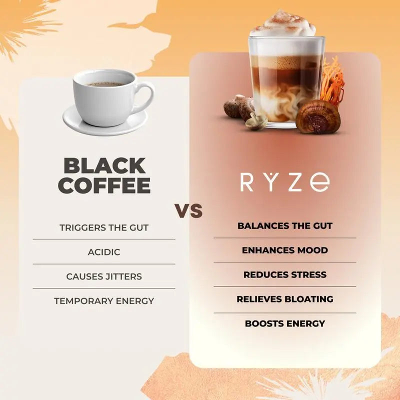 Mushroom Coffee USDA Organic with 6 Adaptogenic Mushrooms and MCT Oil, USA Grown Instant Coffee for Better Energy, Focus, Digestion, Immunity with Turkey Tail, Shiitake